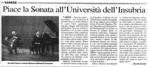 Greco e Bonucci all'Università di Insubria (Prealpina)