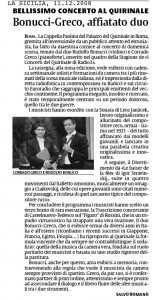 LA SICILIA 11.12.08 (recensione Quirinale)