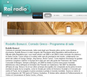 Radio3 - Greco e Bonucci, programma