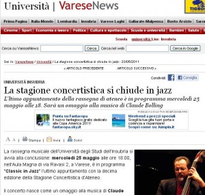 Varese News - Chiusura stagione concertistica Insubria